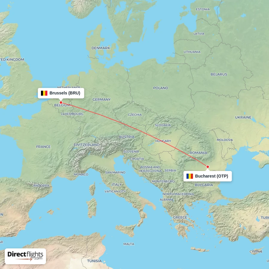 BRU - OTP route map