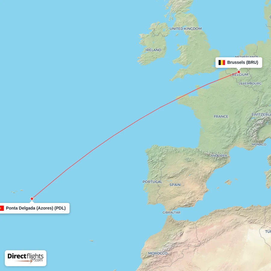 BRU - PDL route map