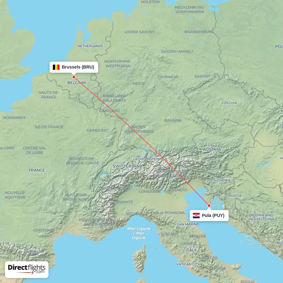BRU - PUY route map