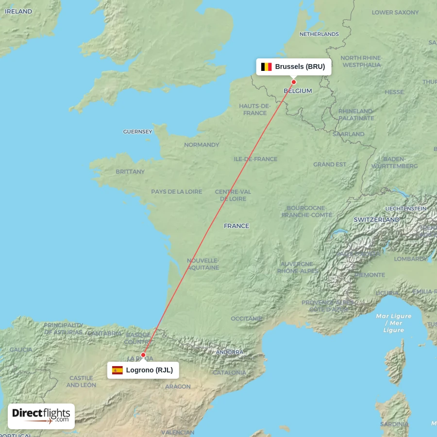 BRU - RJL route map