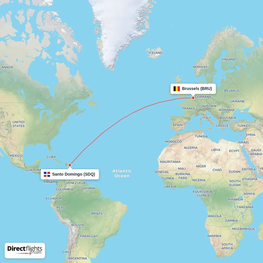 BRU - SDQ route map