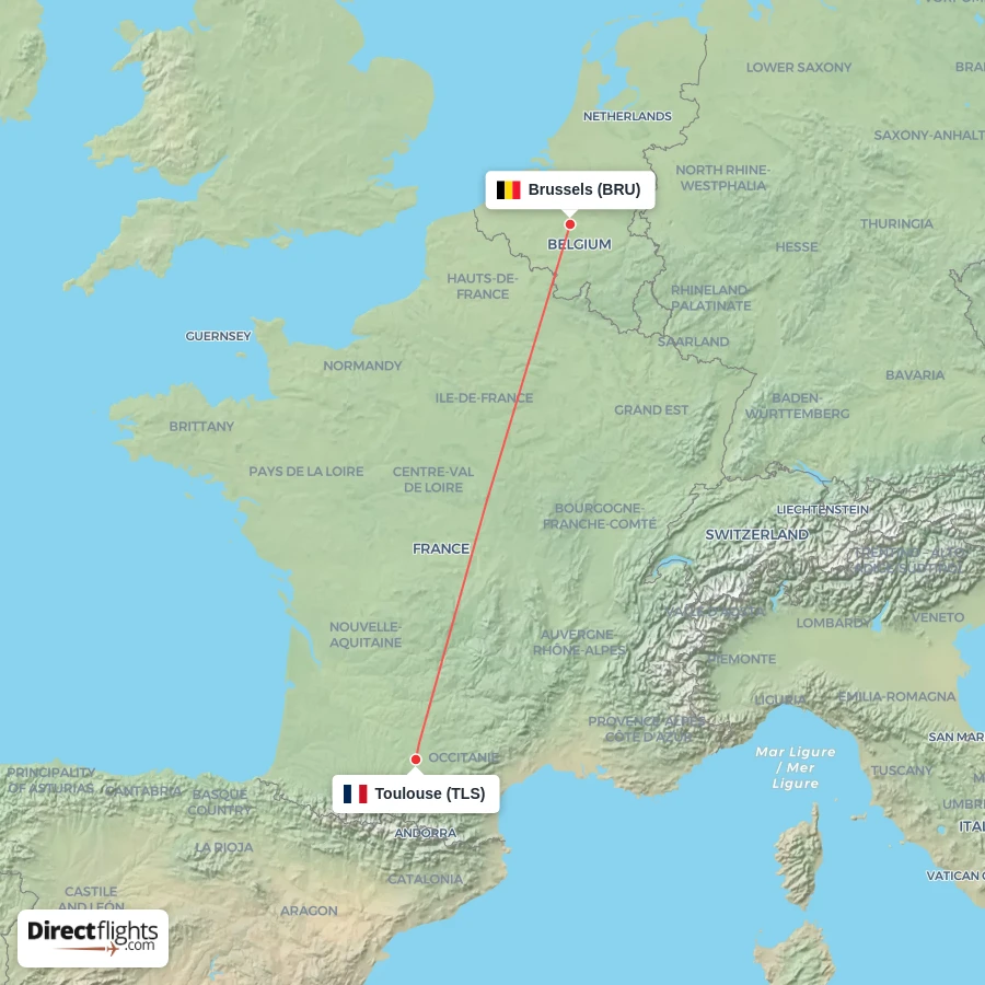 BRU - TLS route map