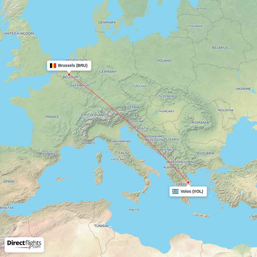 BRU - VOL route map