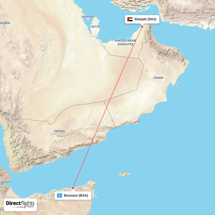 BSA - SHJ route map