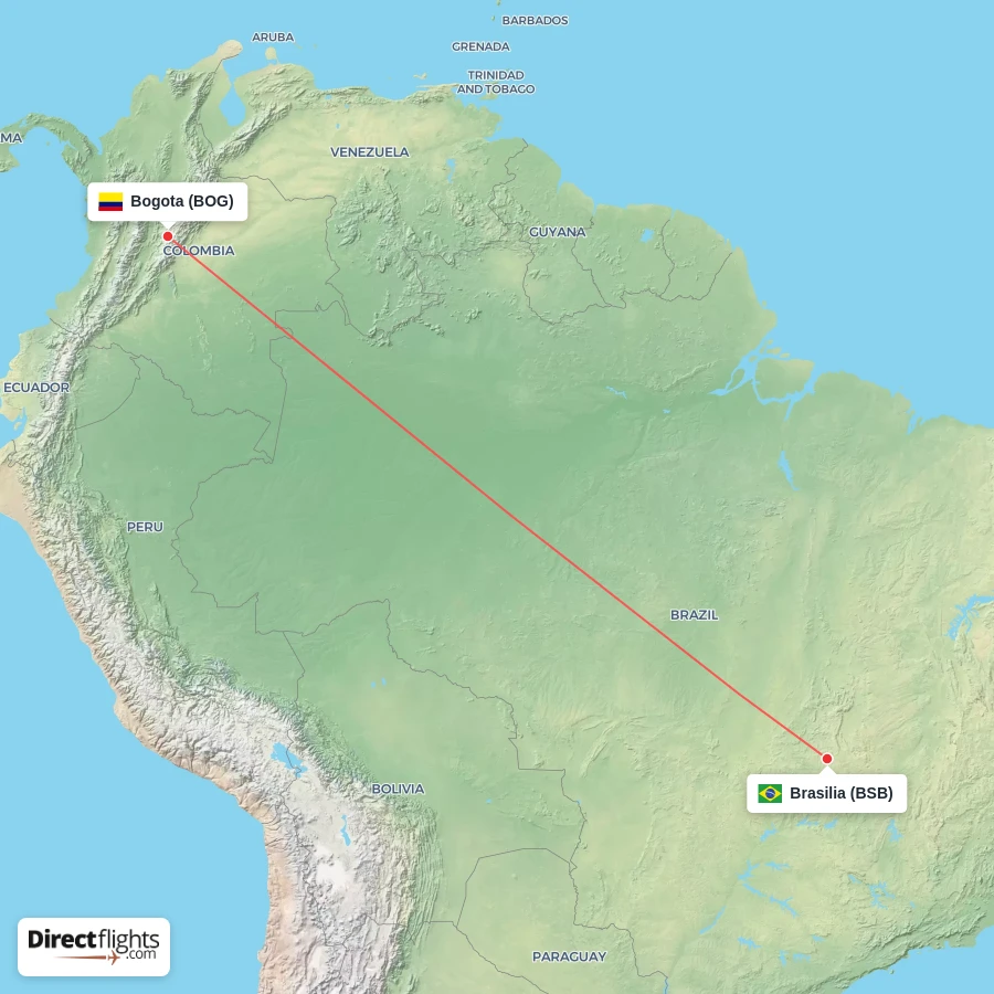 BSB - BOG route map