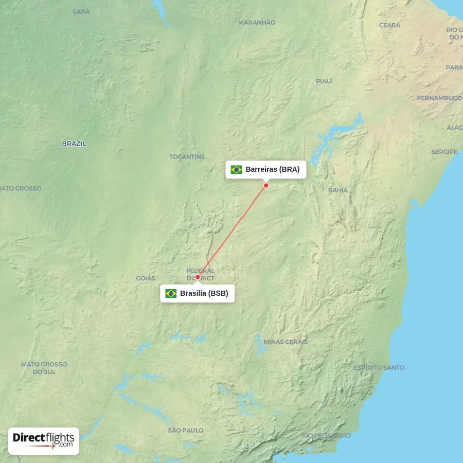 BSB - BRA route map