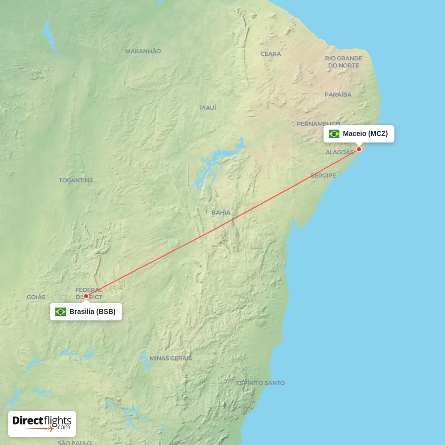 BSB - MCZ route map