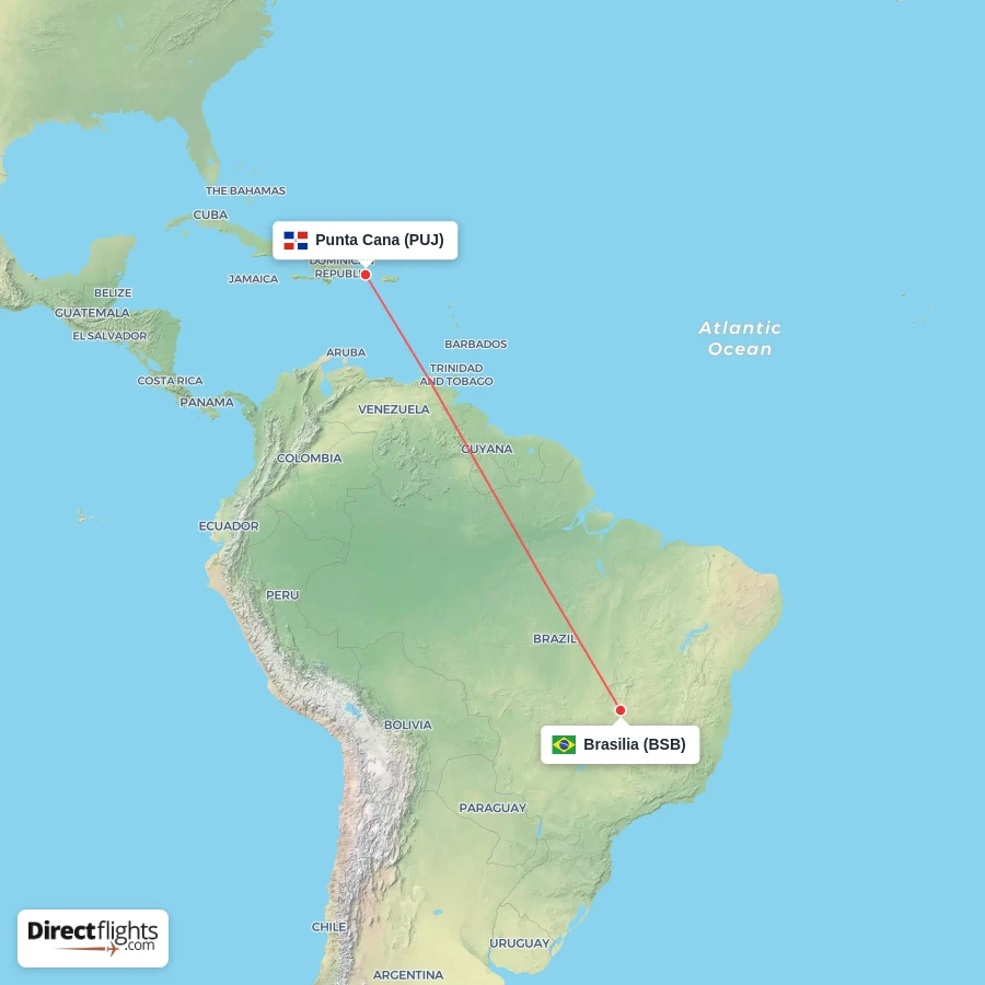 BSB - PUJ route map