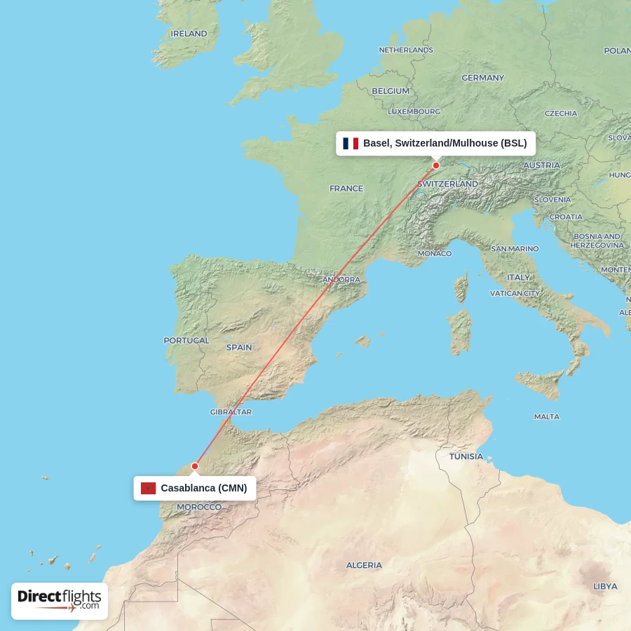BSL - CMN route map
