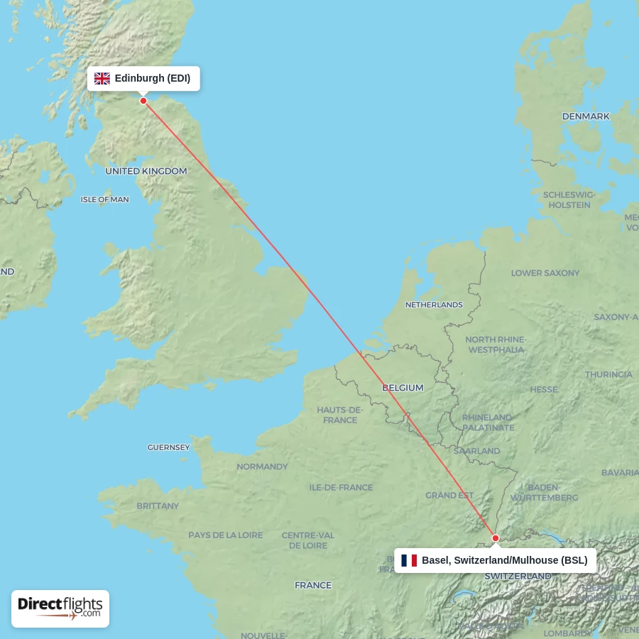 BSL - EDI route map