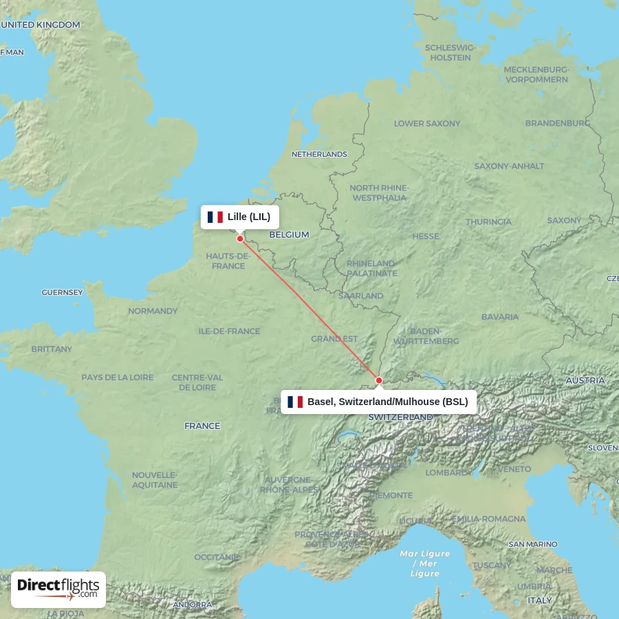 BSL - LIL route map