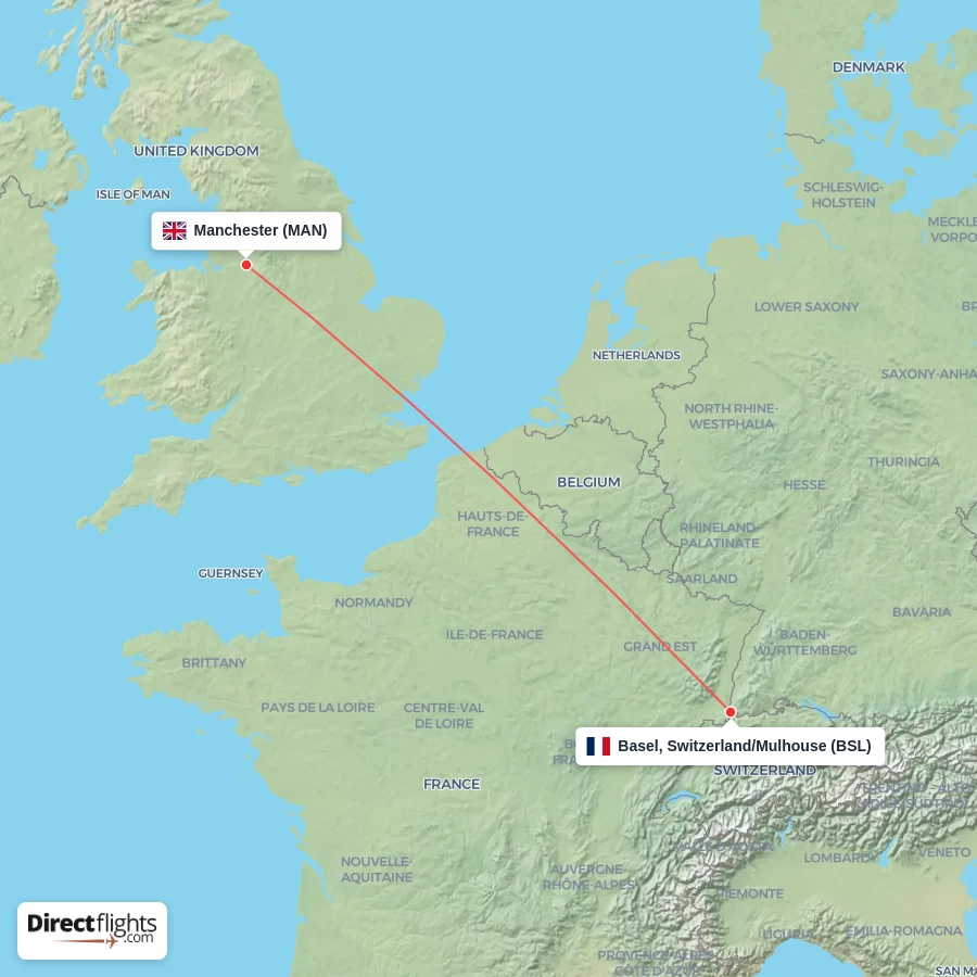 BSL - MAN route map