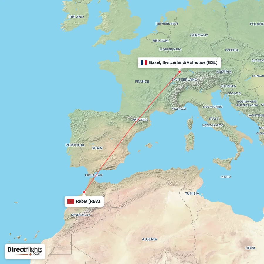 BSL - RBA route map