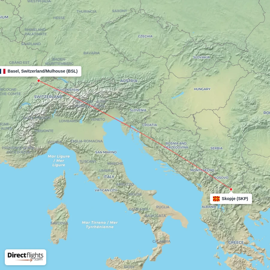 BSL - SKP route map
