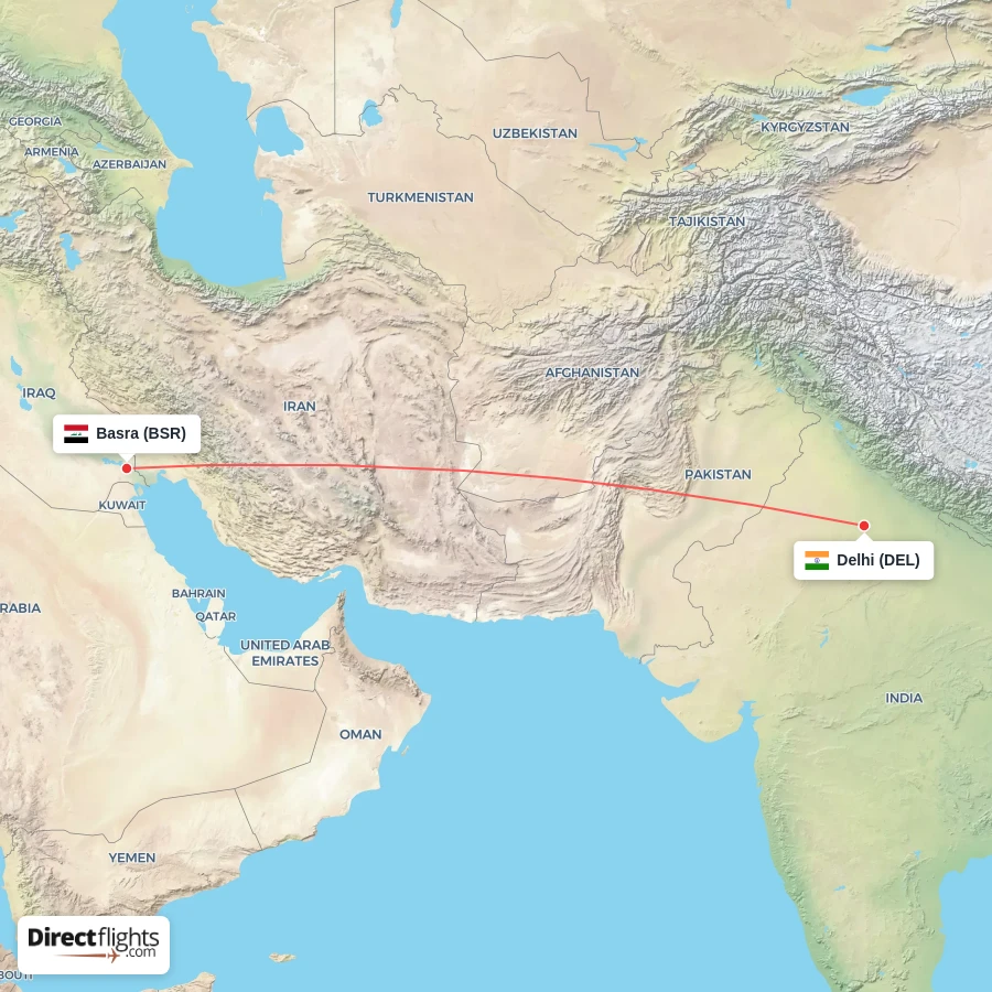 BSR - DEL route map