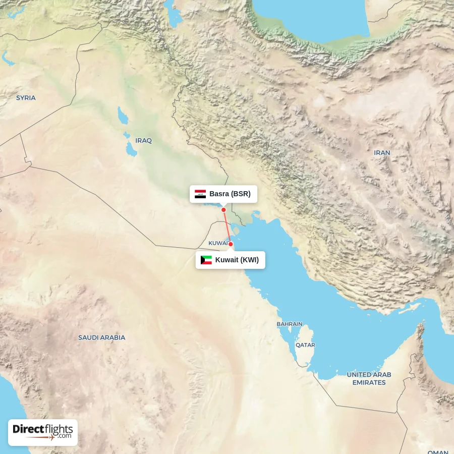 BSR - KWI route map