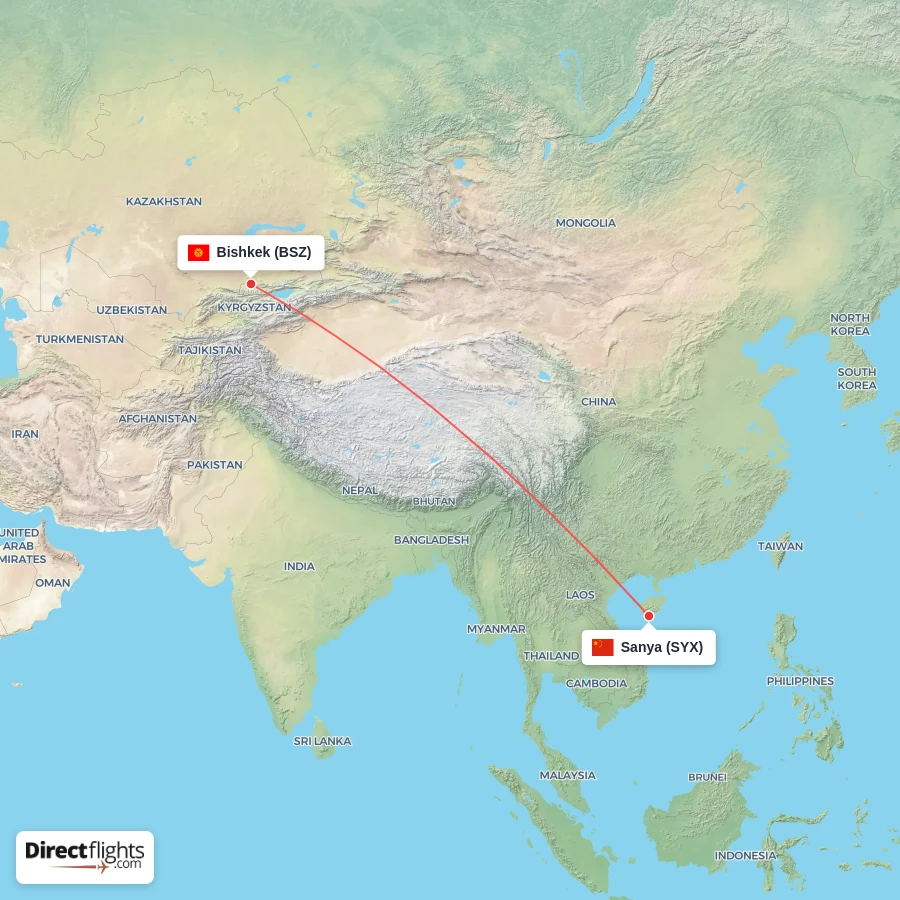 BSZ - SYX route map