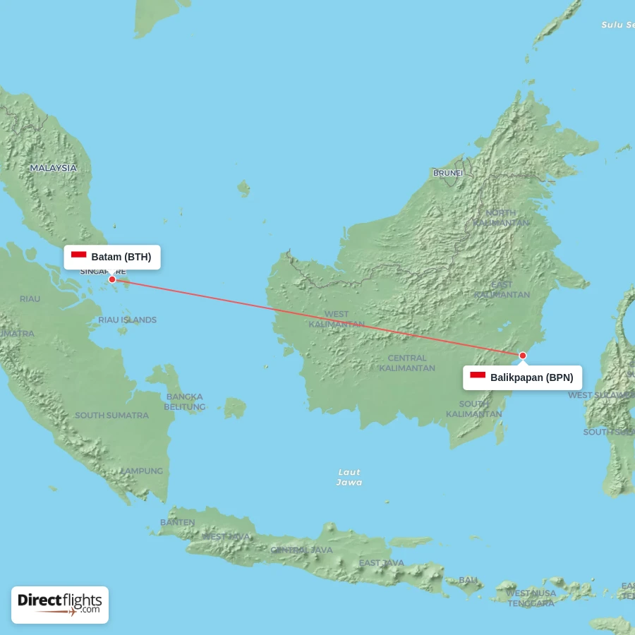 BTH - BPN route map