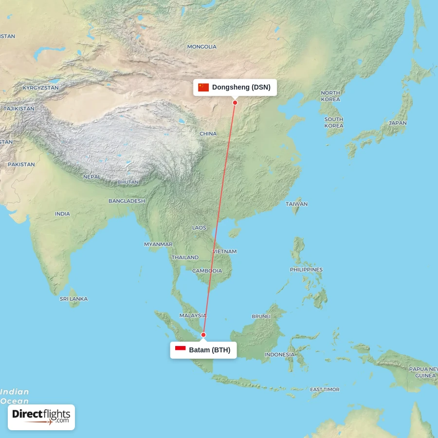 BTH - DSN route map