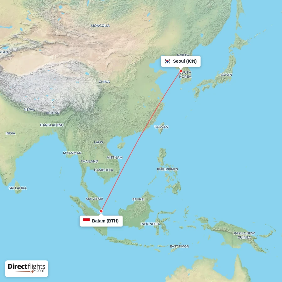 BTH - ICN route map