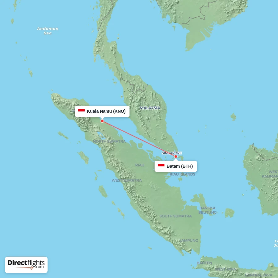 BTH - KNO route map