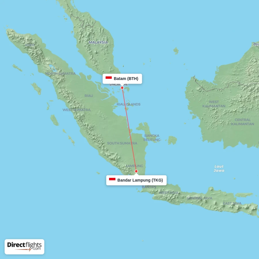BTH - TKG route map