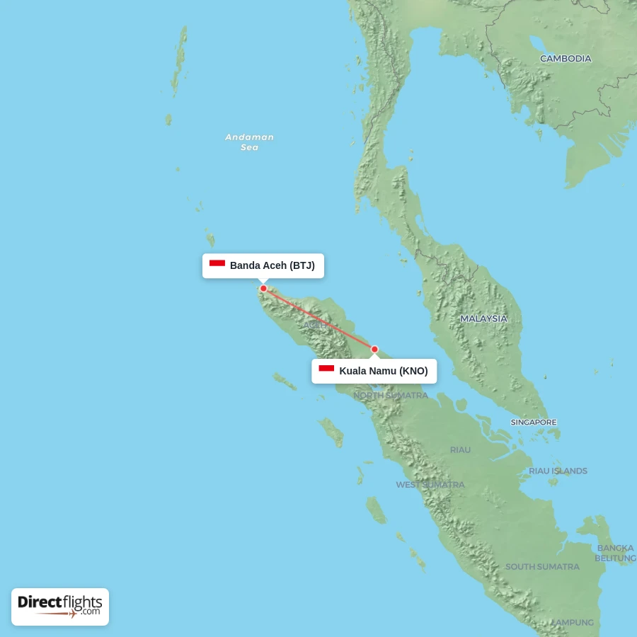 BTJ - KNO route map