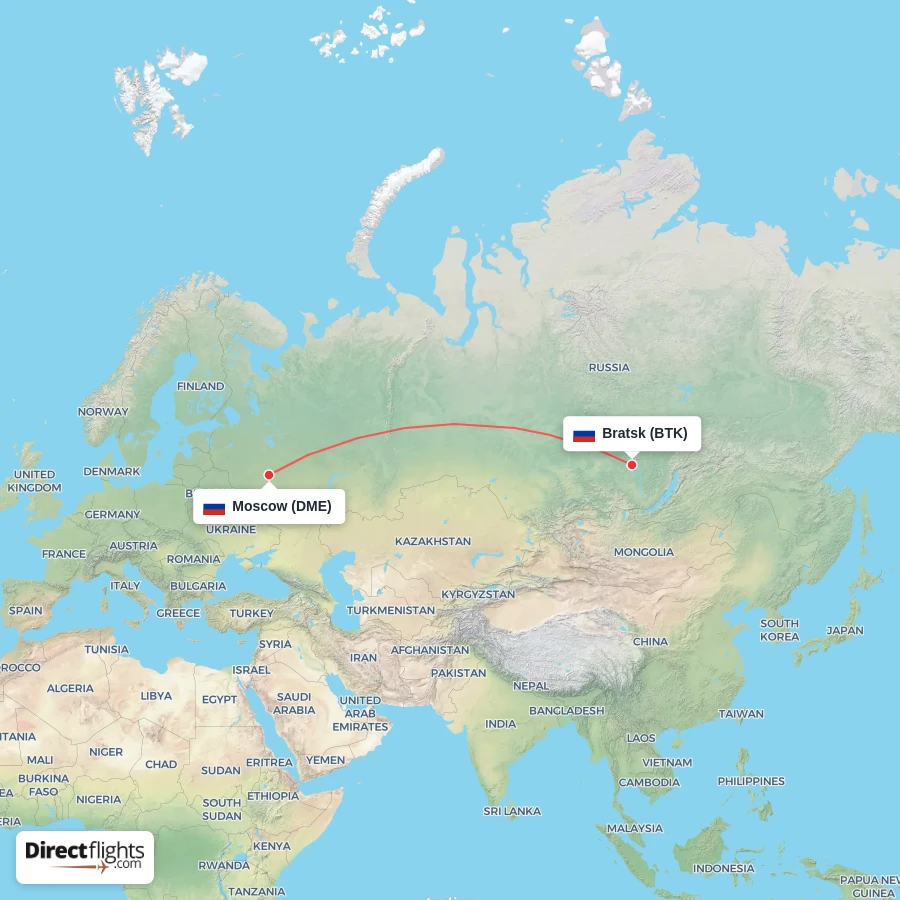 BTK - DME route map