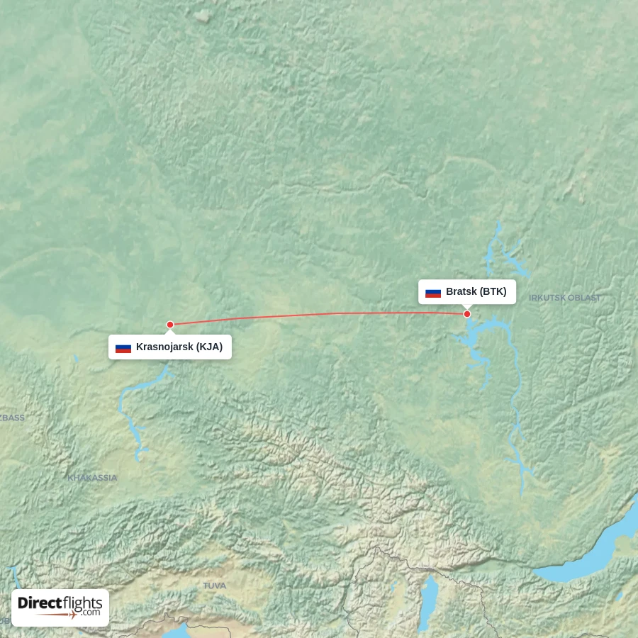 BTK - KJA route map