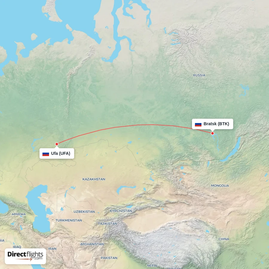 BTK - UFA route map