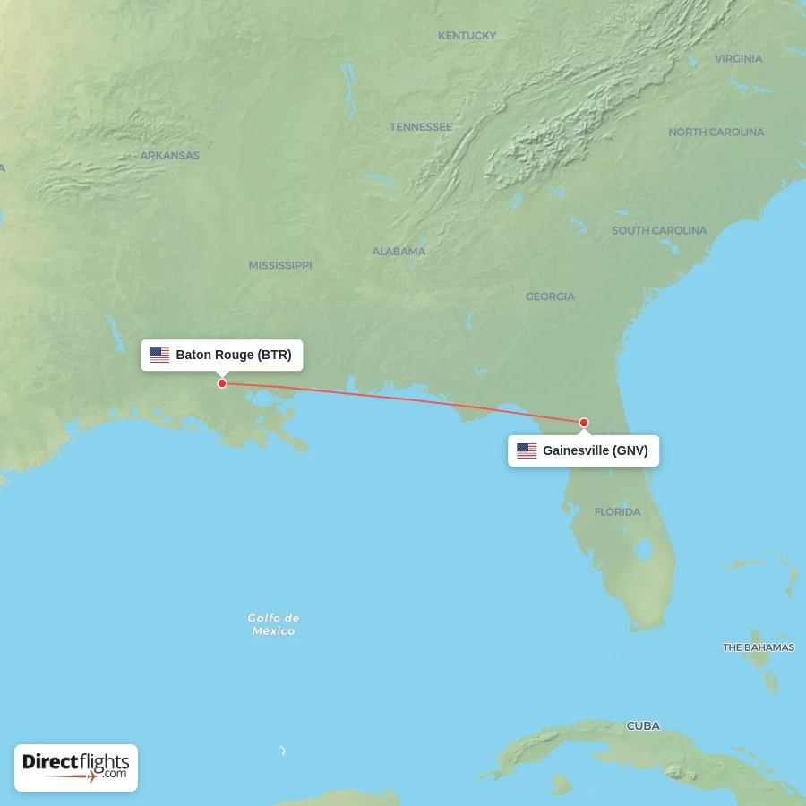 BTR - GNV route map