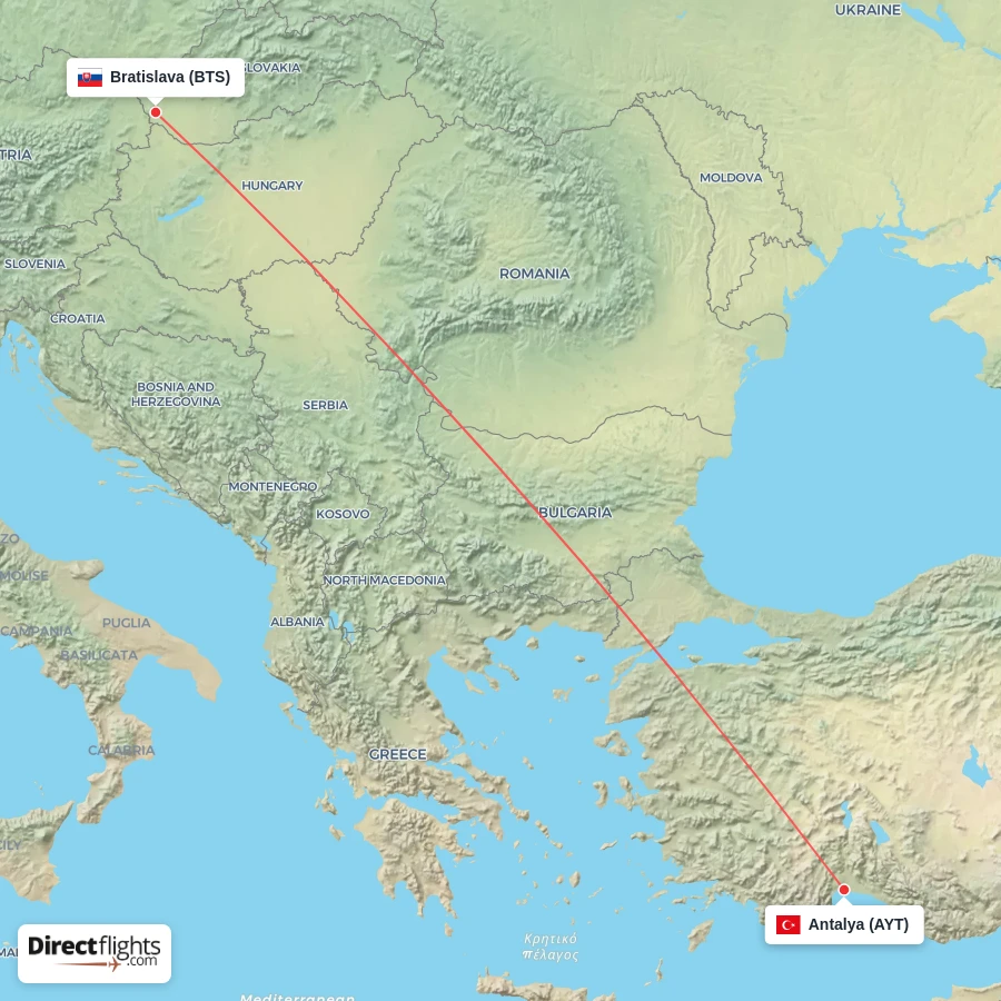 BTS - AYT route map