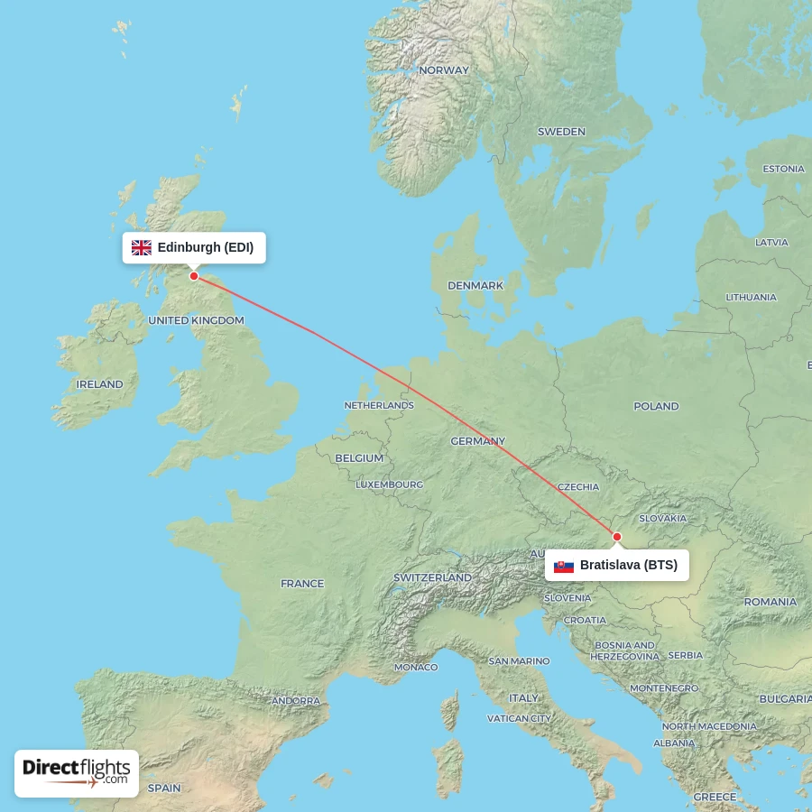 BTS - EDI route map