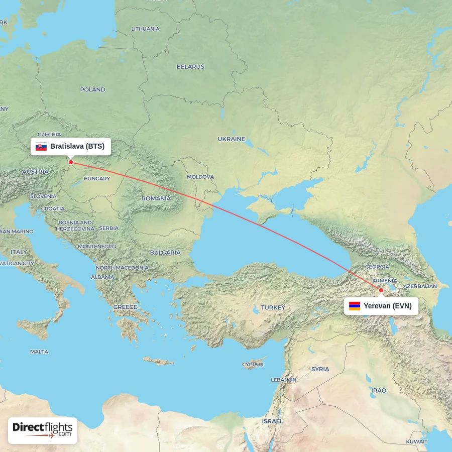 BTS - EVN route map