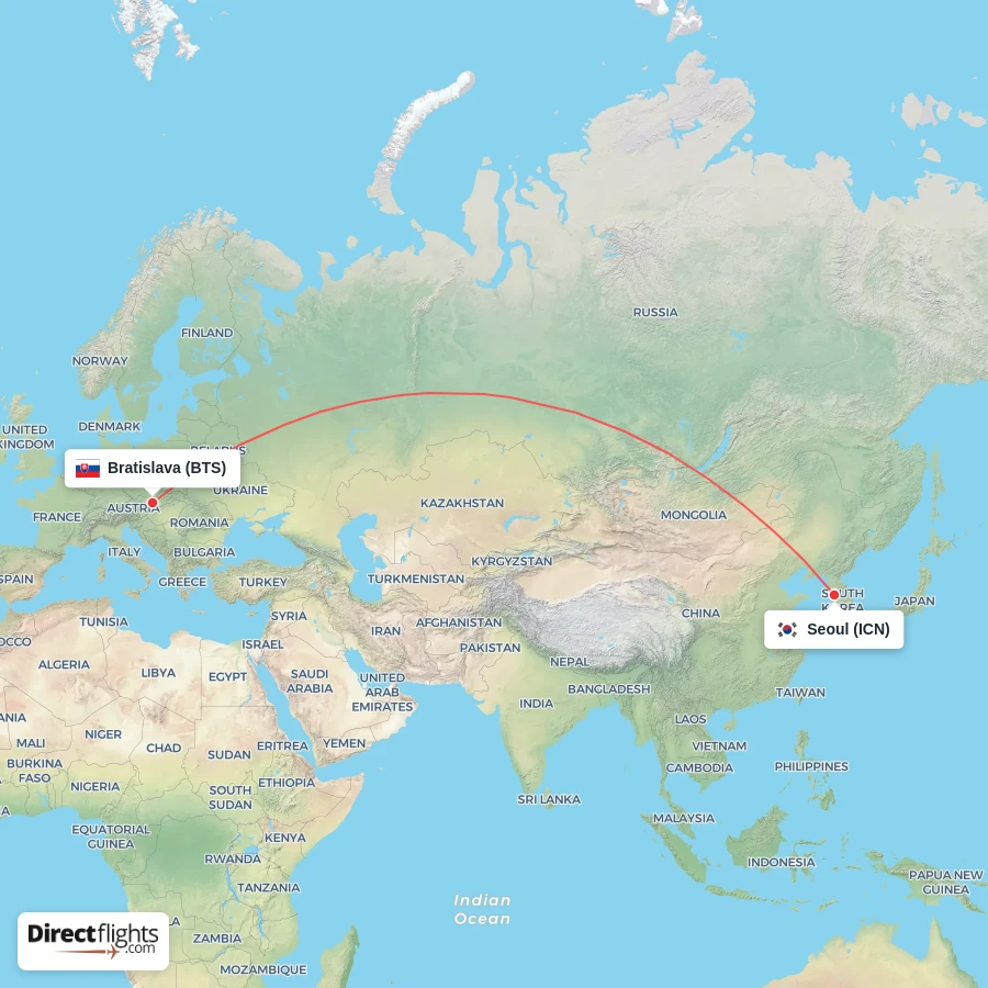 BTS - ICN route map