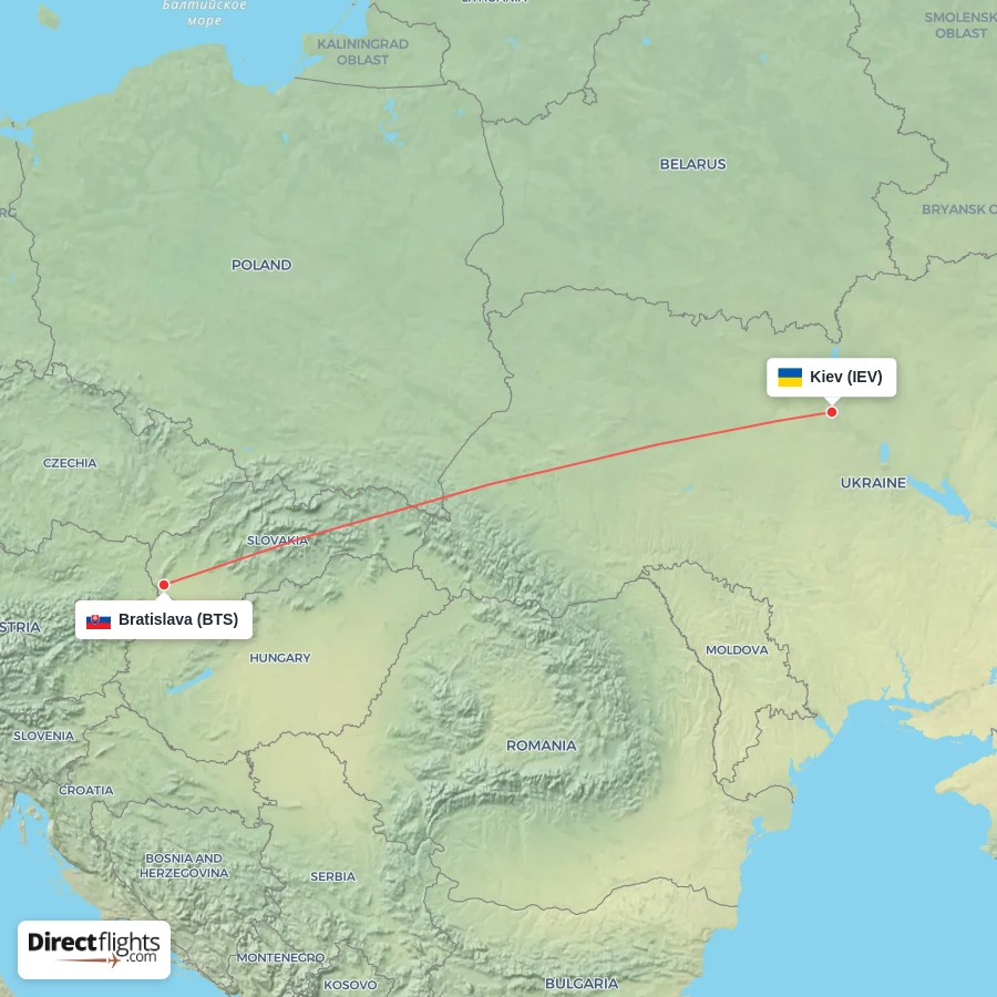 BTS - IEV route map