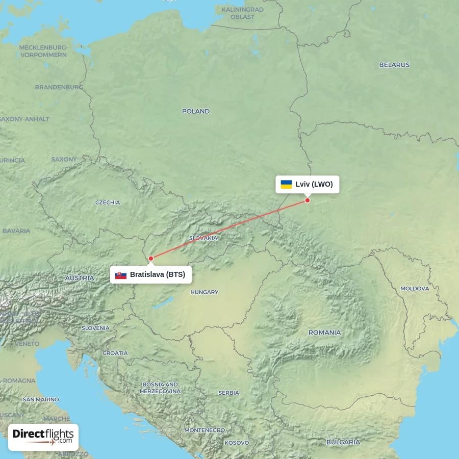 BTS - LWO route map
