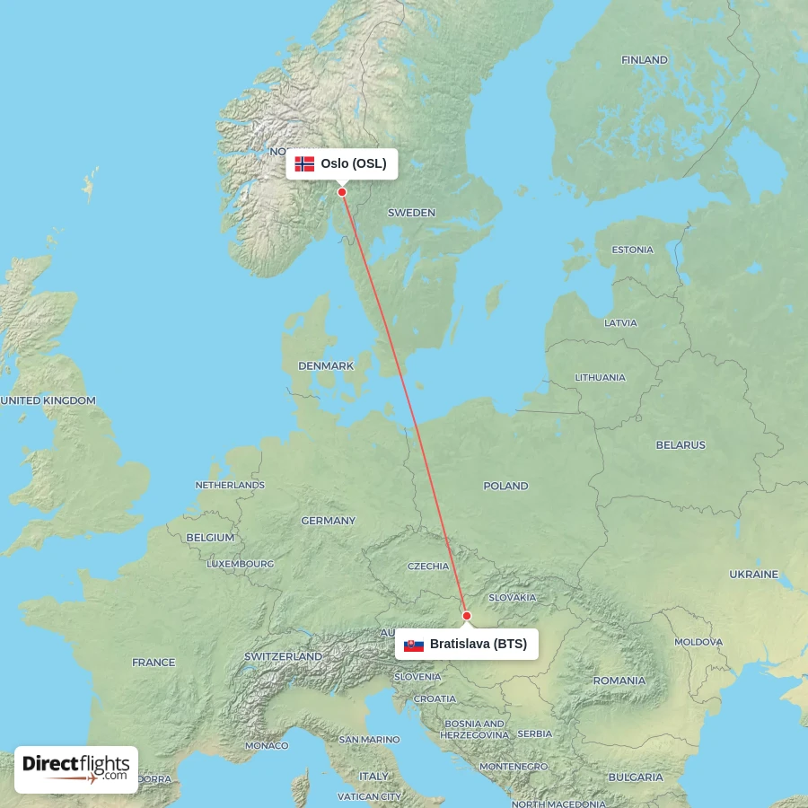 BTS - OSL route map