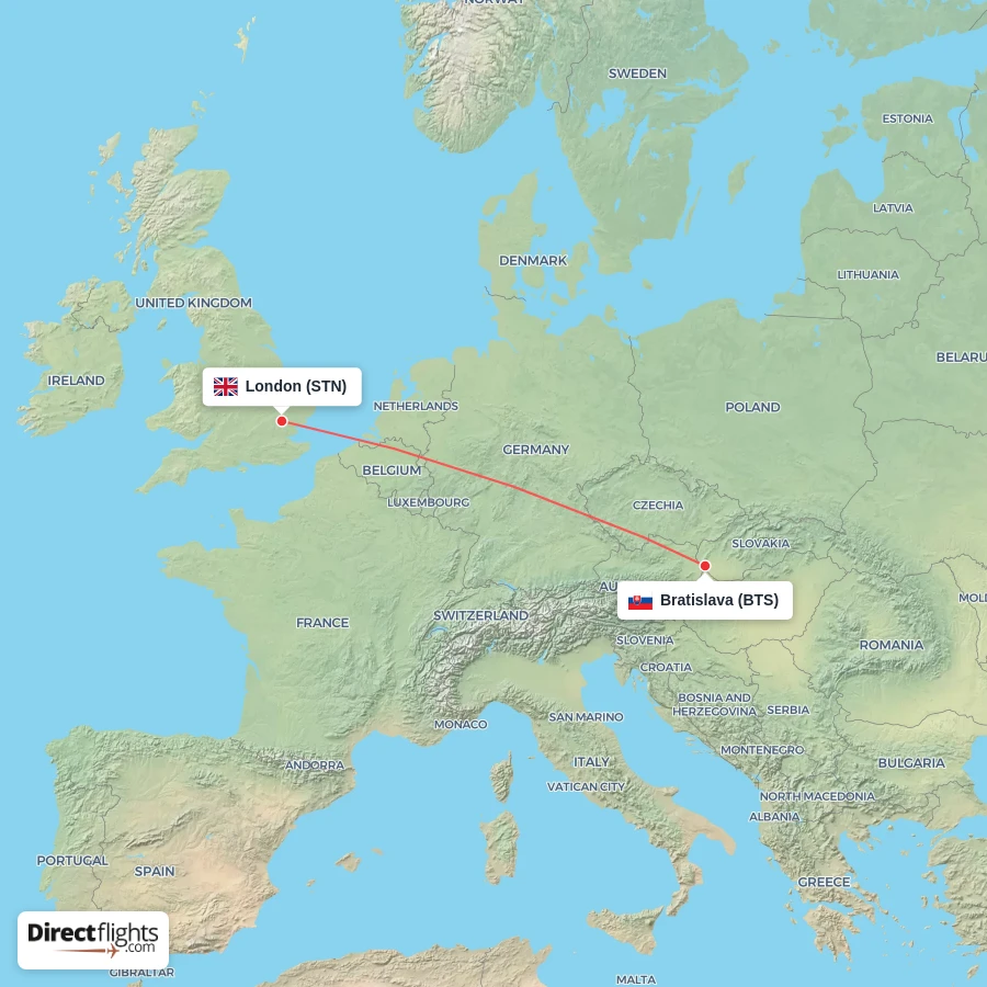 BTS - STN route map