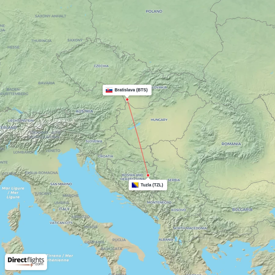 BTS - TZL route map