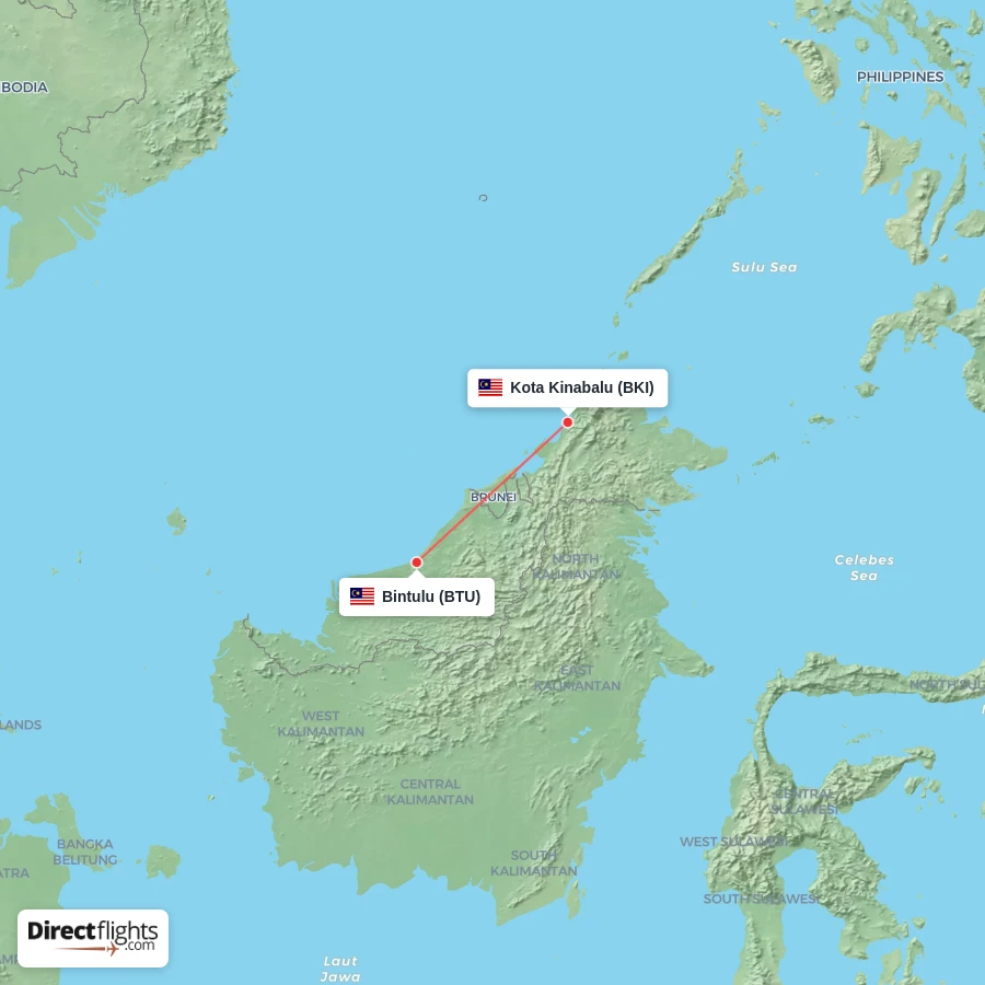 BTU - BKI route map