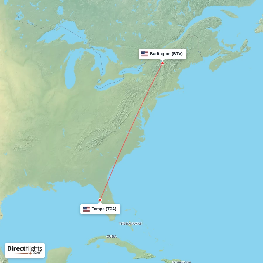 BTV - TPA route map