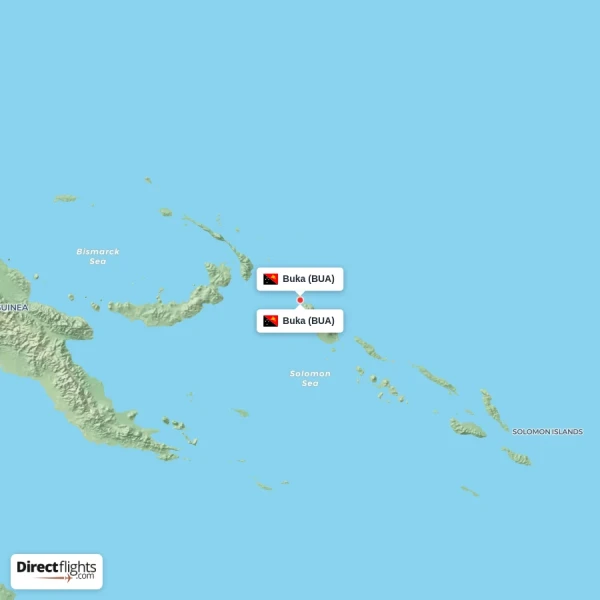 Buka - Buka direct flight map