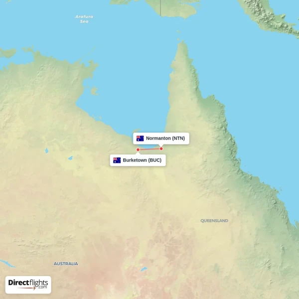 Burketown - Normanton direct flight map