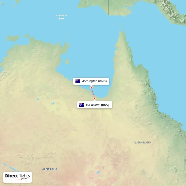 Burketown - Mornington direct flight map
