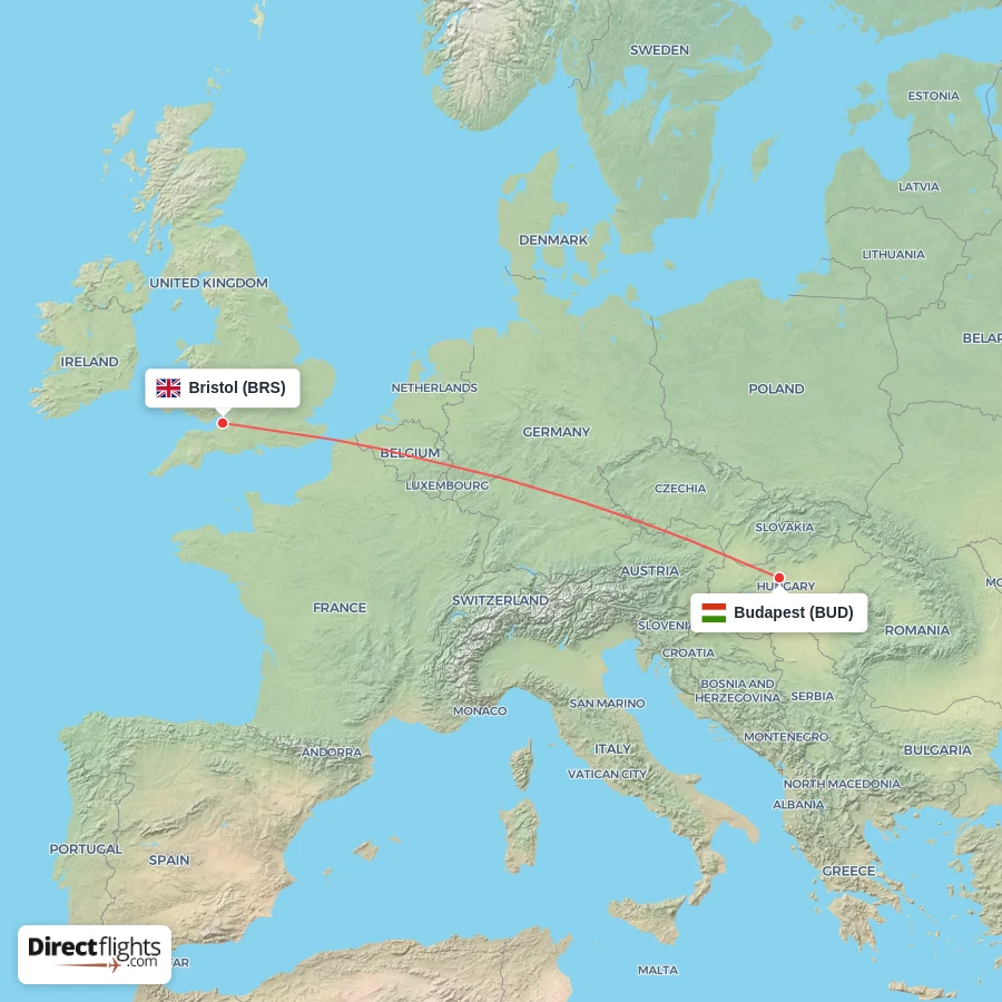 BUD - BRS route map