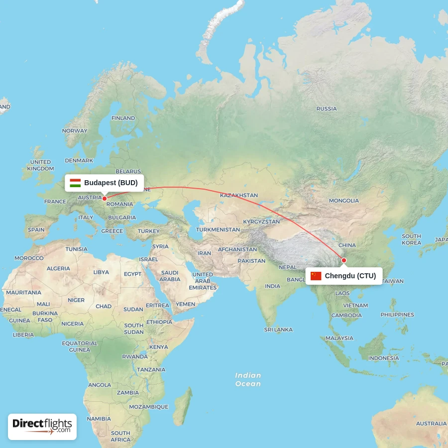 BUD - CTU route map