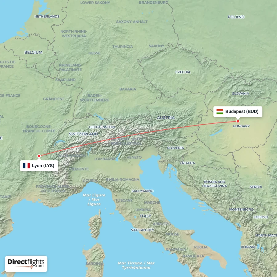 BUD - LYS route map