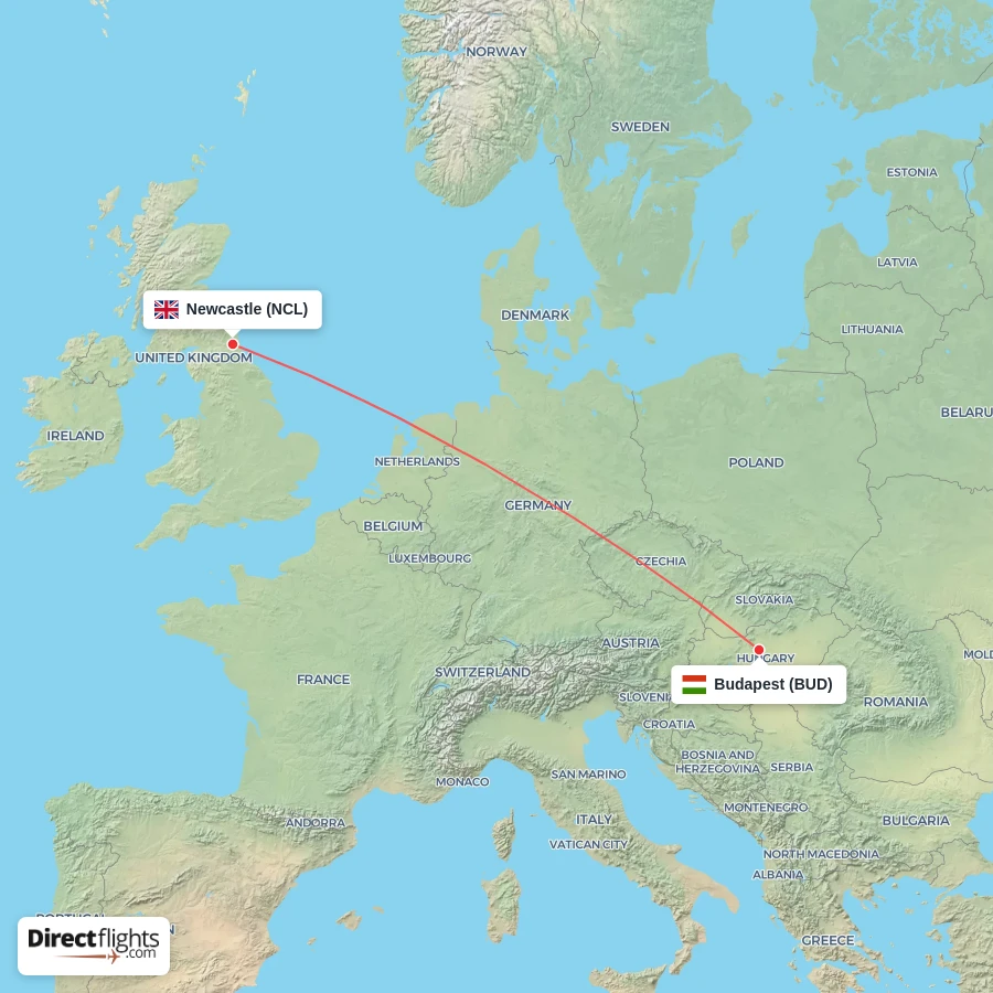 BUD - NCL route map
