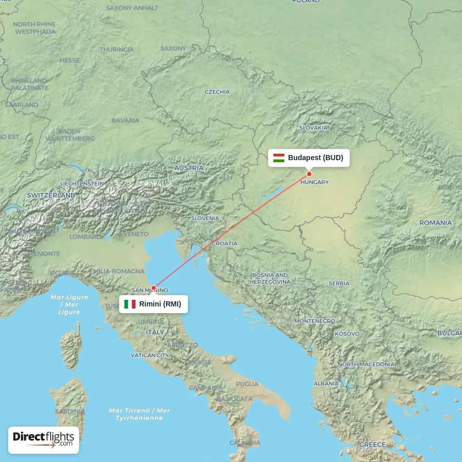 BUD - RMI route map